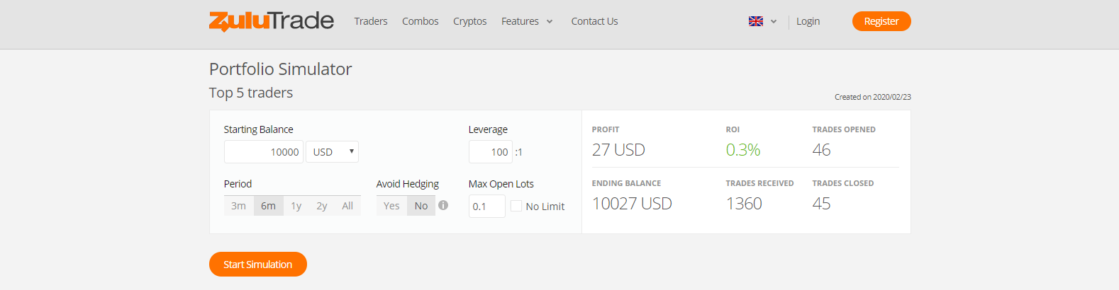 Trade simulator Trade simulator